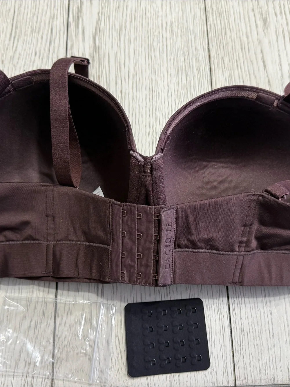 Cacique 44B Strapless Convertible Bra comfort bliss Chocolate Brown underwire